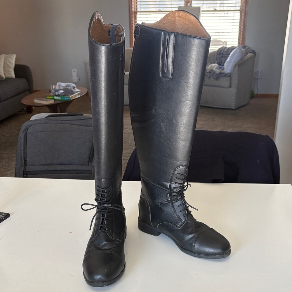 Devon-Aire Black Riding Boots (Size 8)